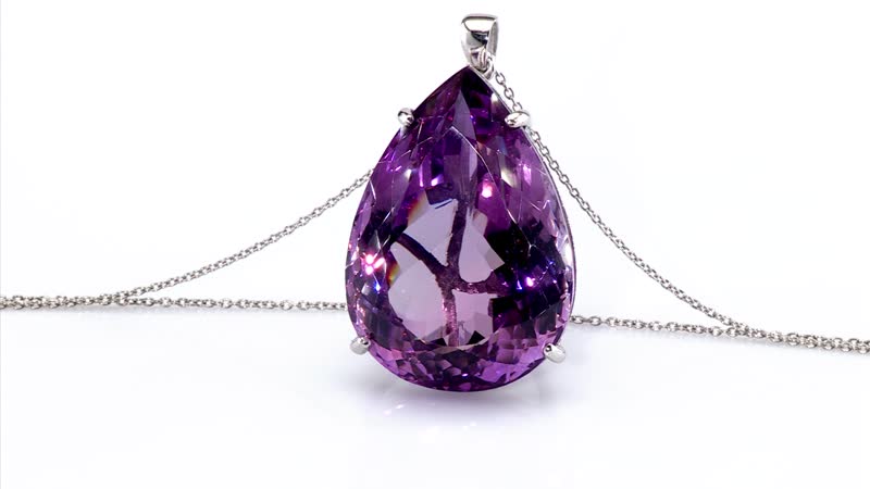 African Amethyst 98.75 ctw Violet Majesty Pendant Necklace in Platinum Over Sterling Silver 24 Inches
