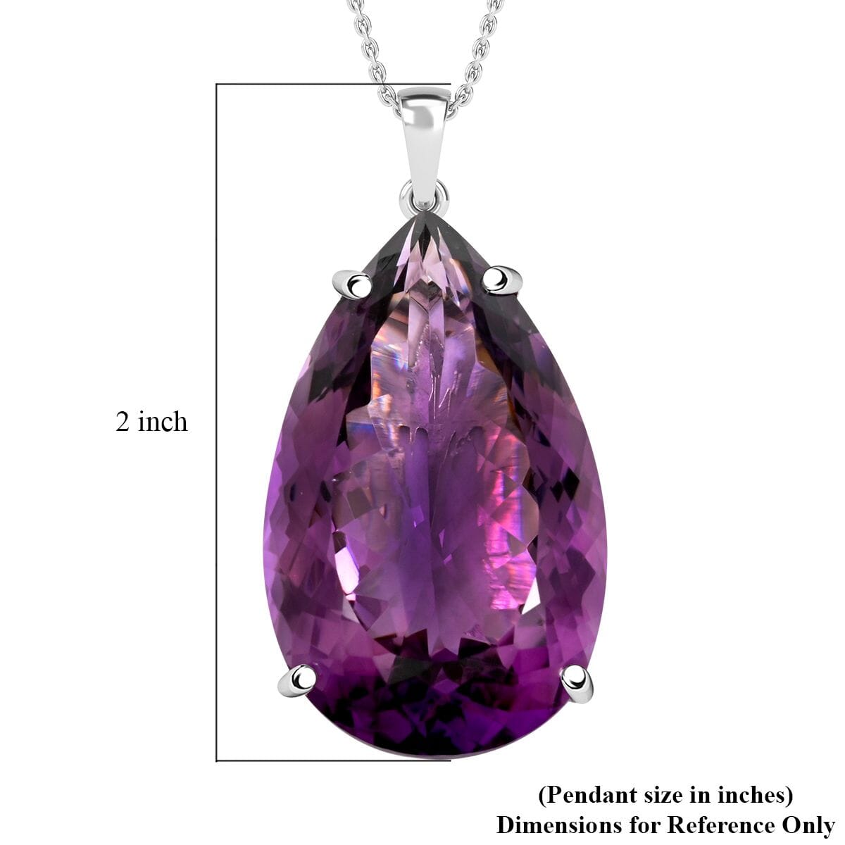 African Amethyst 98.75 ctw Violet Majesty Pendant Necklace in Platinum Over Sterling Silver 24 Inches image number 6