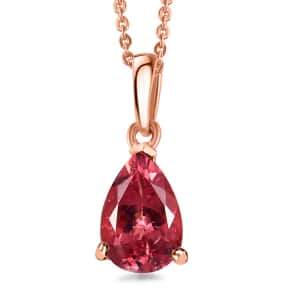 Blush Apatite Solitaire Pendant Necklace 20 Inches in Vermeil Rose Gold Over Sterling Silver 2.25 ctw