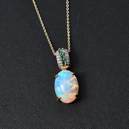 Ethiopian Welo Opal & Kagem Zambian Emerald - Product card gallery slide 2 (10176590119225)