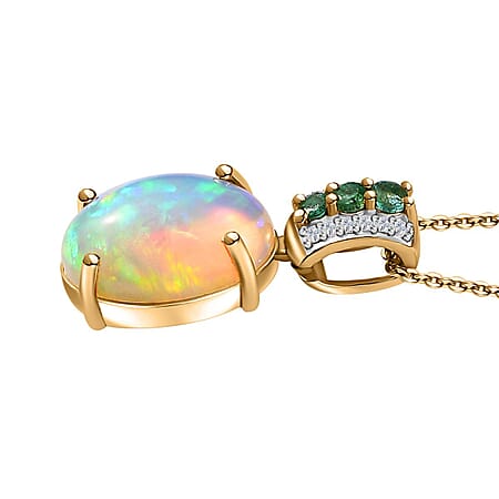 Ethiopian Welo Opal & Kagem Zambian Emerald - Product card gallery slide 4 (10176590119225)