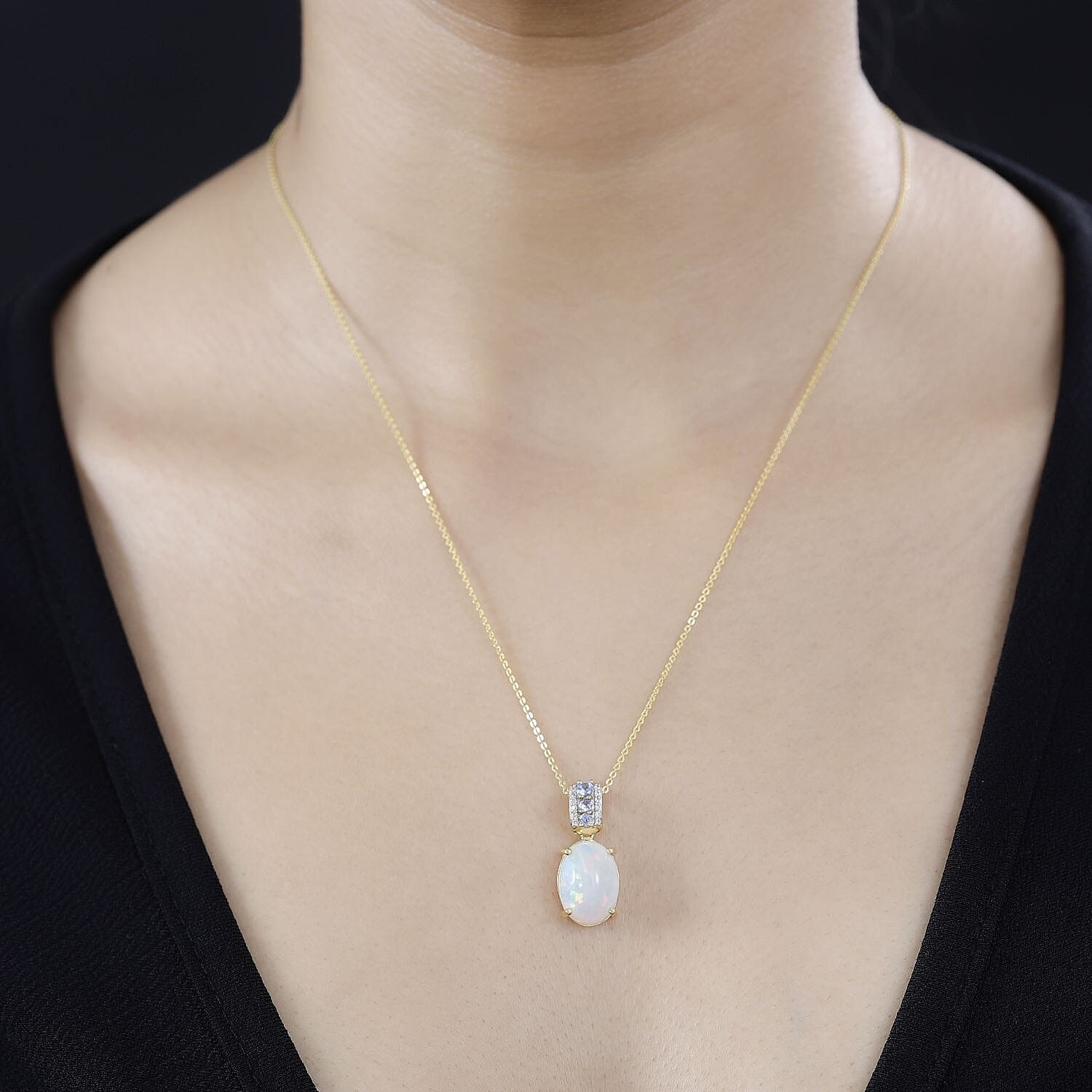 Ethiopian Welo Opal & Ceylon Blue Sapphire