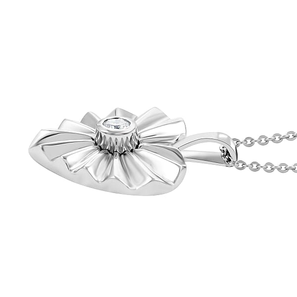 Moissanite Pendant Necklace 20 Inches in Platinum Over Sterling Silver 0.15 ctw