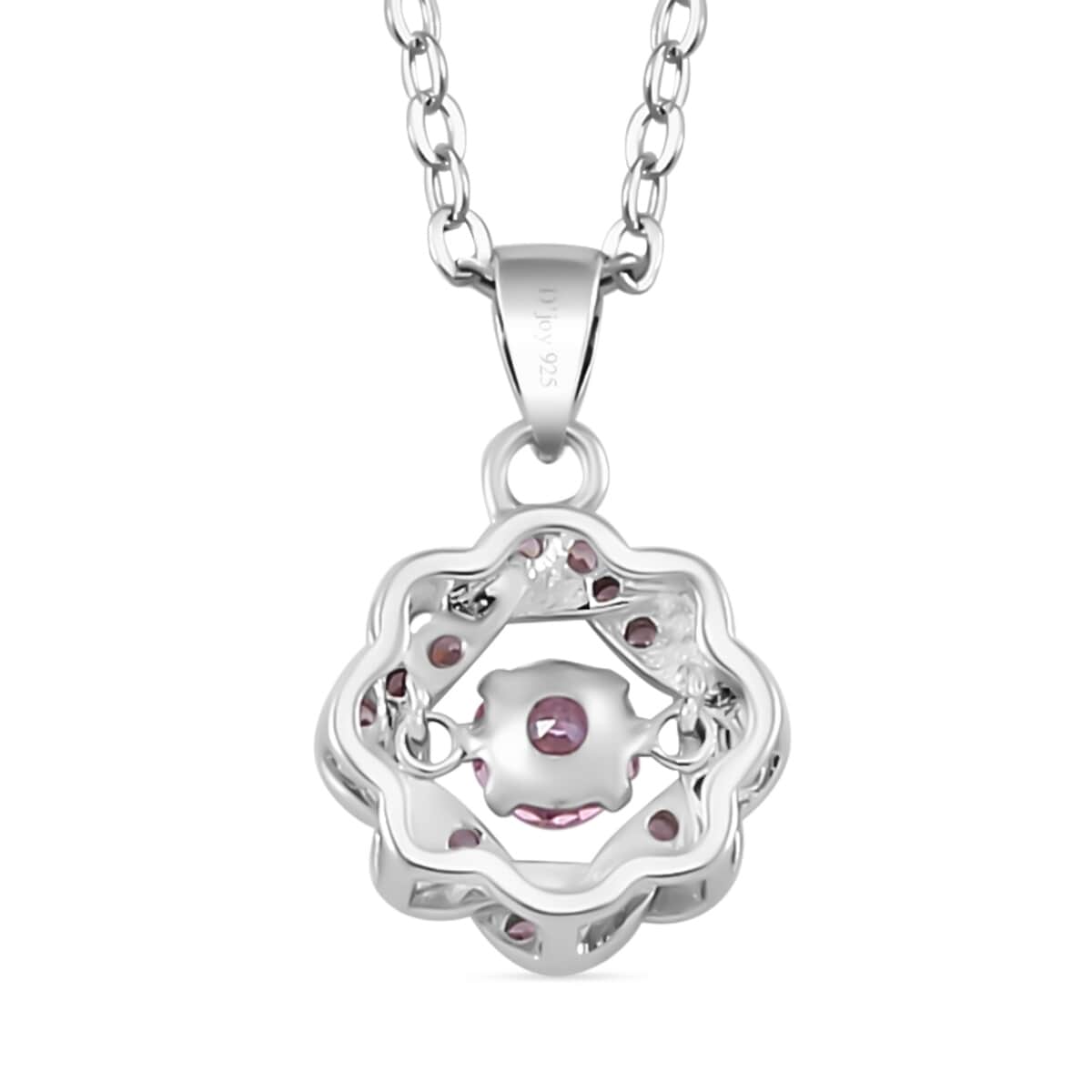 Simulated Pink Diamond 1.10 ctw Pendant in Platinum Over Sterling Silver with Stainless Steel 20 Inches  image number 4