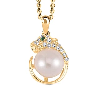 Freshwater Pearl 5.24 ctw Necklace in Vermeil YG Over Sterling Silver 17.5 Inches