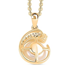 Freshwater Pearl 5.24 ctw Necklace in Vermeil YG Over Sterling Silver 17.5 Inches