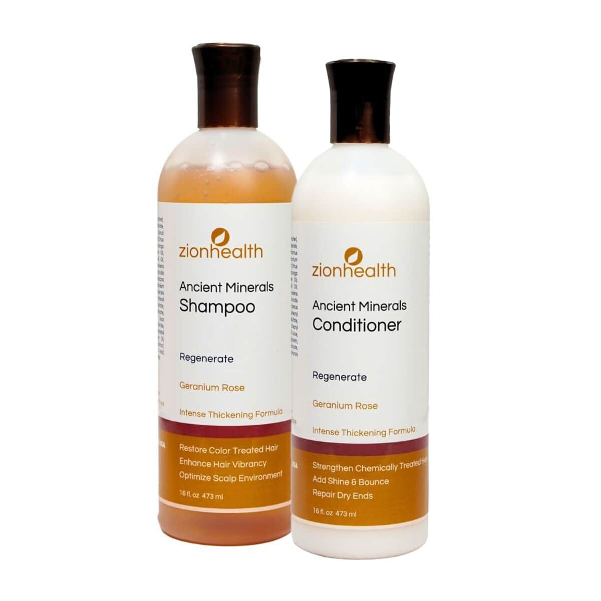 ZionHealth Regenerate Shampoo & Conditioner Intense Thickening Set- Geranium Rose (16oz) image number 0