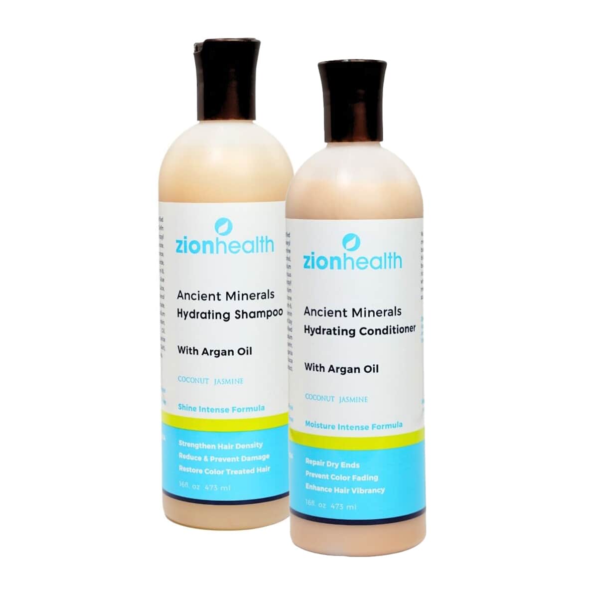 ZionHealth Hydrating Shampoo & Conditioner Argan Oil Set- Coconut Jasmine (16oz) image number 0