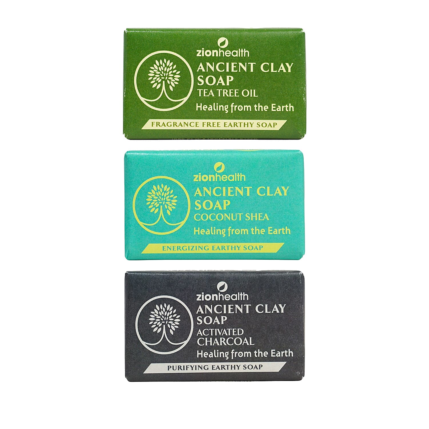 ZionHealth Energizing Earthy Soap Set (Coconut Shea, Clove Orange, & Bergamot Rose) 3x6oz