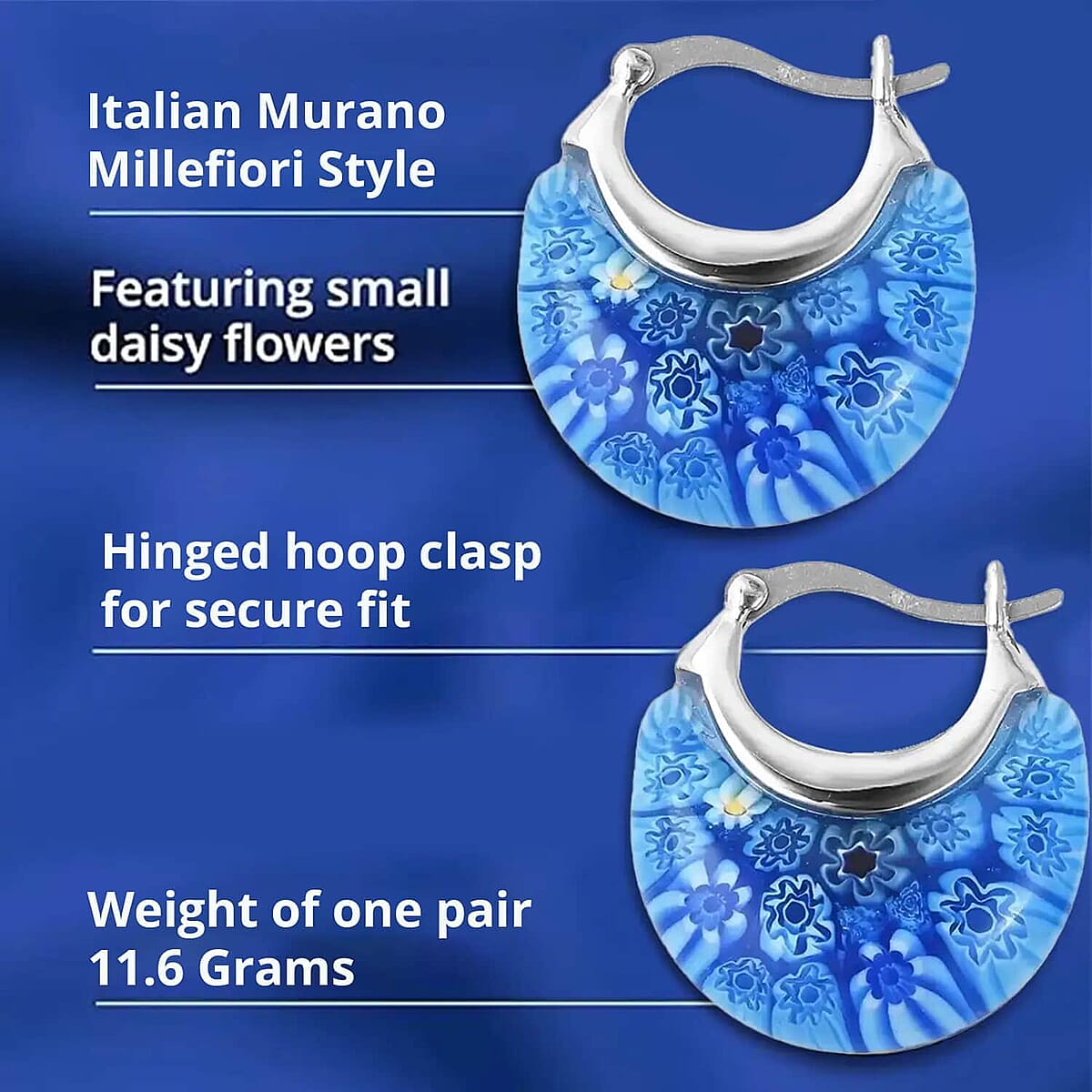 Set of Blue, Multi Color Murano Style Beaded Charm Anklet (9-11In), Basket Earrings, 20-23 inch Pendant Necklace and Bottle Stopper in Silvertone and Stainless Steel image number 7