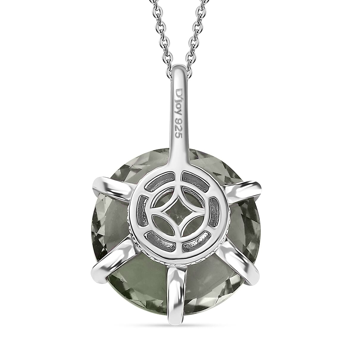 Montezuma Prasiolite Solitaire Pendant Necklace 20 Inches in Platinum Over Sterling Silver 14.40 ctw image number 4