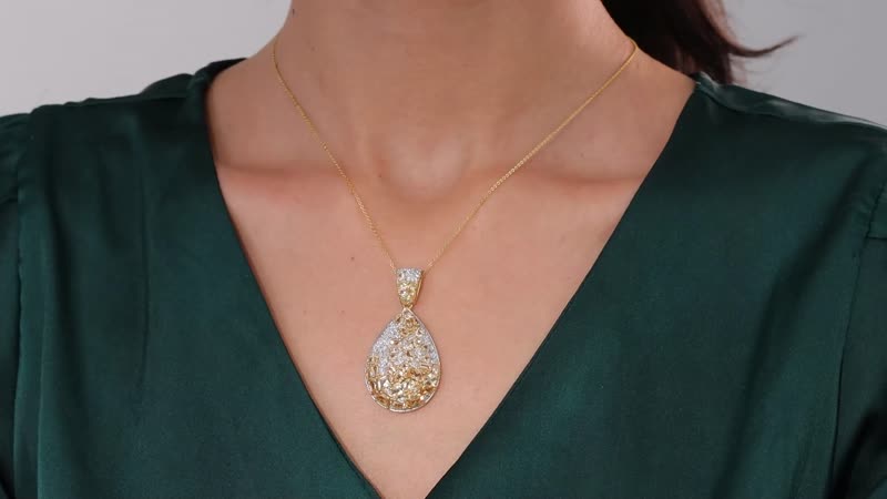 Premium Golden Imperial Topaz and White Zircon 8.50 ctw Pendant Necklace in Vermeil Yellow Gold Over Sterling Silver 20 Inches