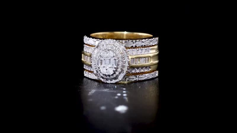Diamond Stackable Set of 2 Ring in Vermeil Yellow Gold Over Sterling Silver (Size 8.0) 1.65 ctw