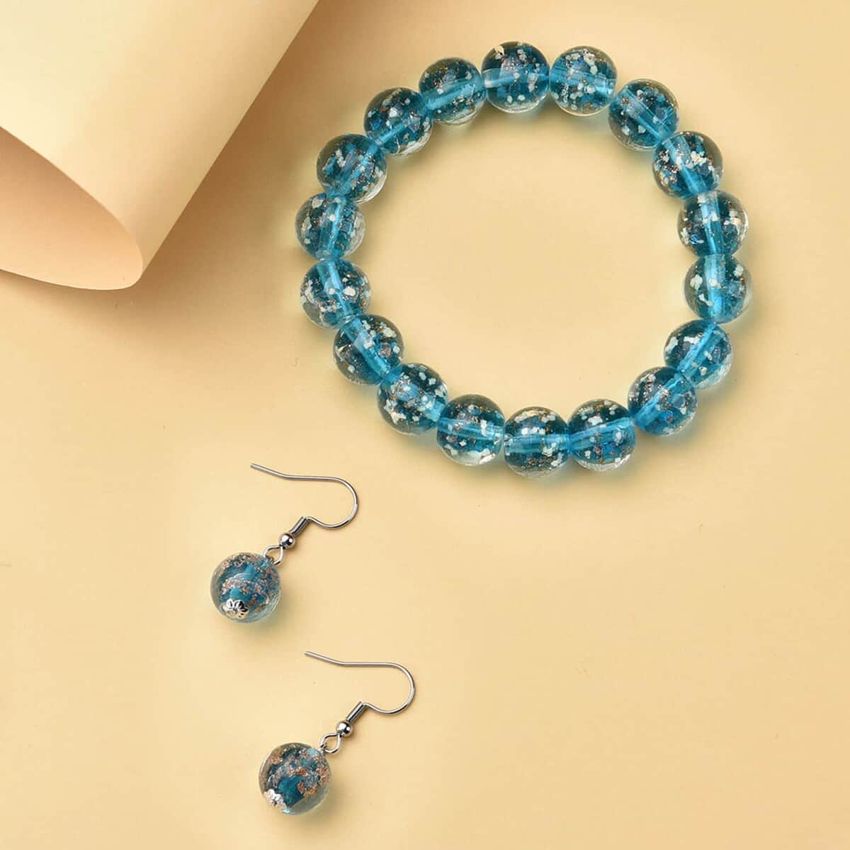 Blue Color Murano Style Jewelry Set image number 6