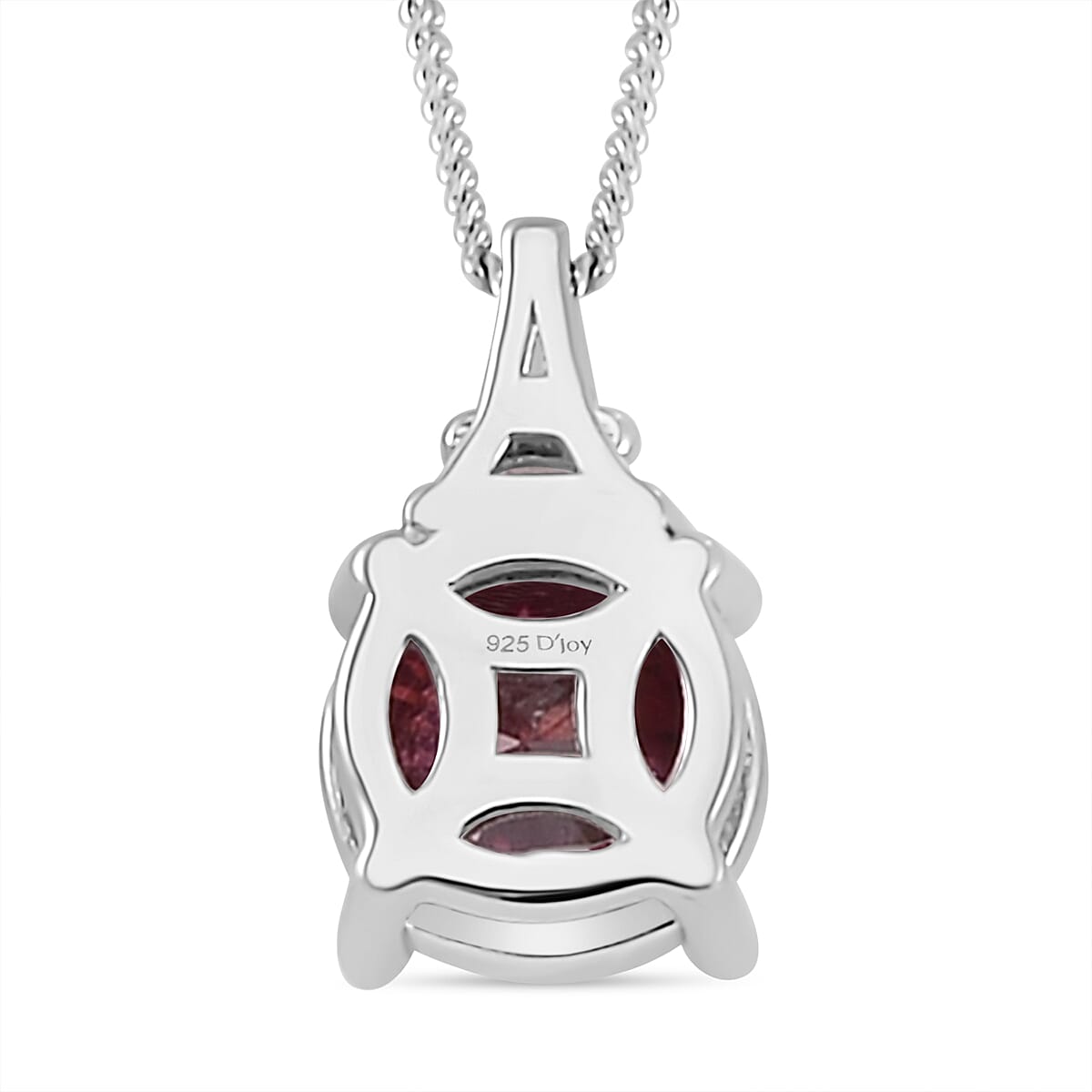 Luxury Red Moissanite and White Moissanite Pendant Necklace 18 Inches in Platinum Over Sterling Silver 1.90 ctw
