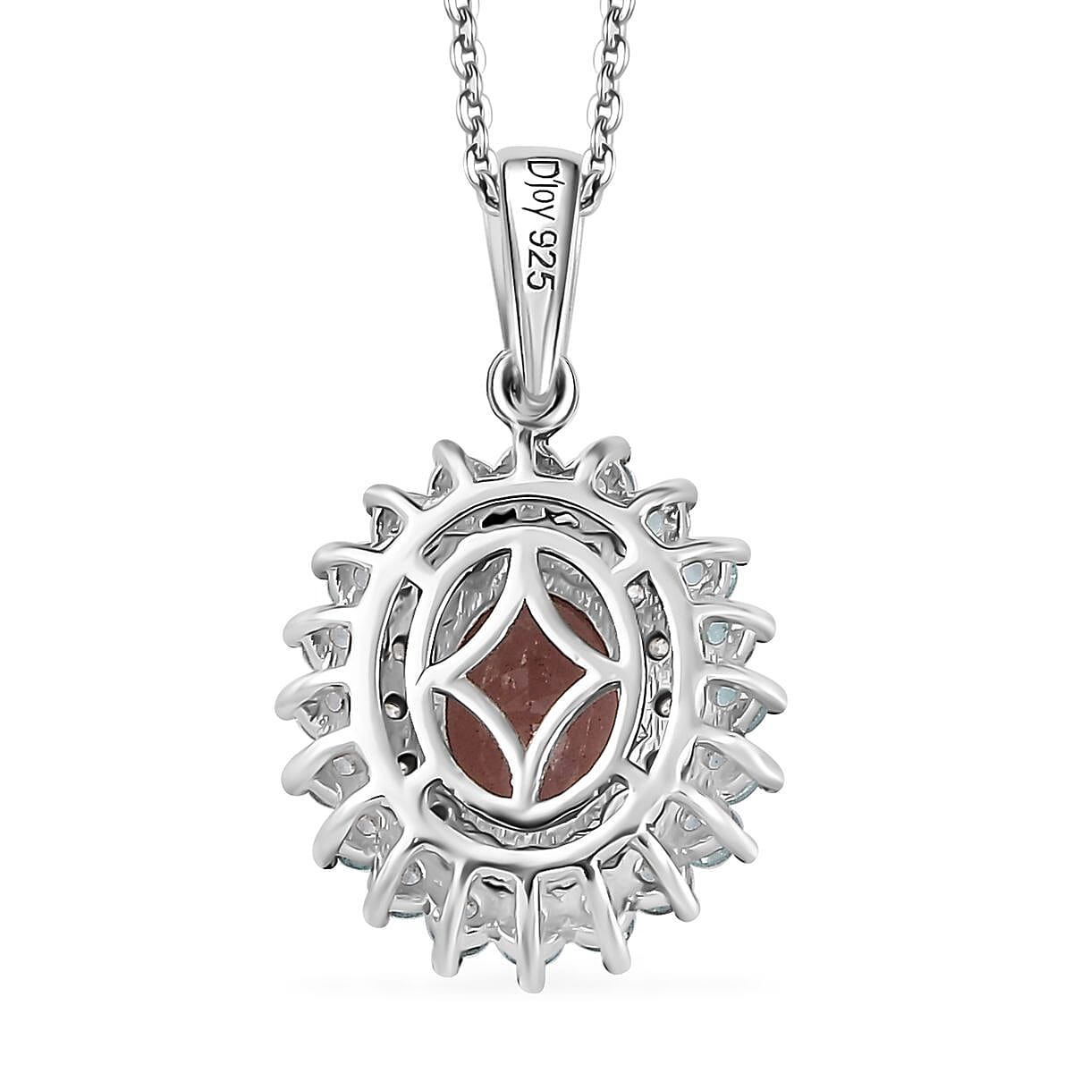 Blush Apatite and Multi Gemstone Floral Pendant Necklace 20 Inches in Platinum Over Sterling Silver 2.10 ctw