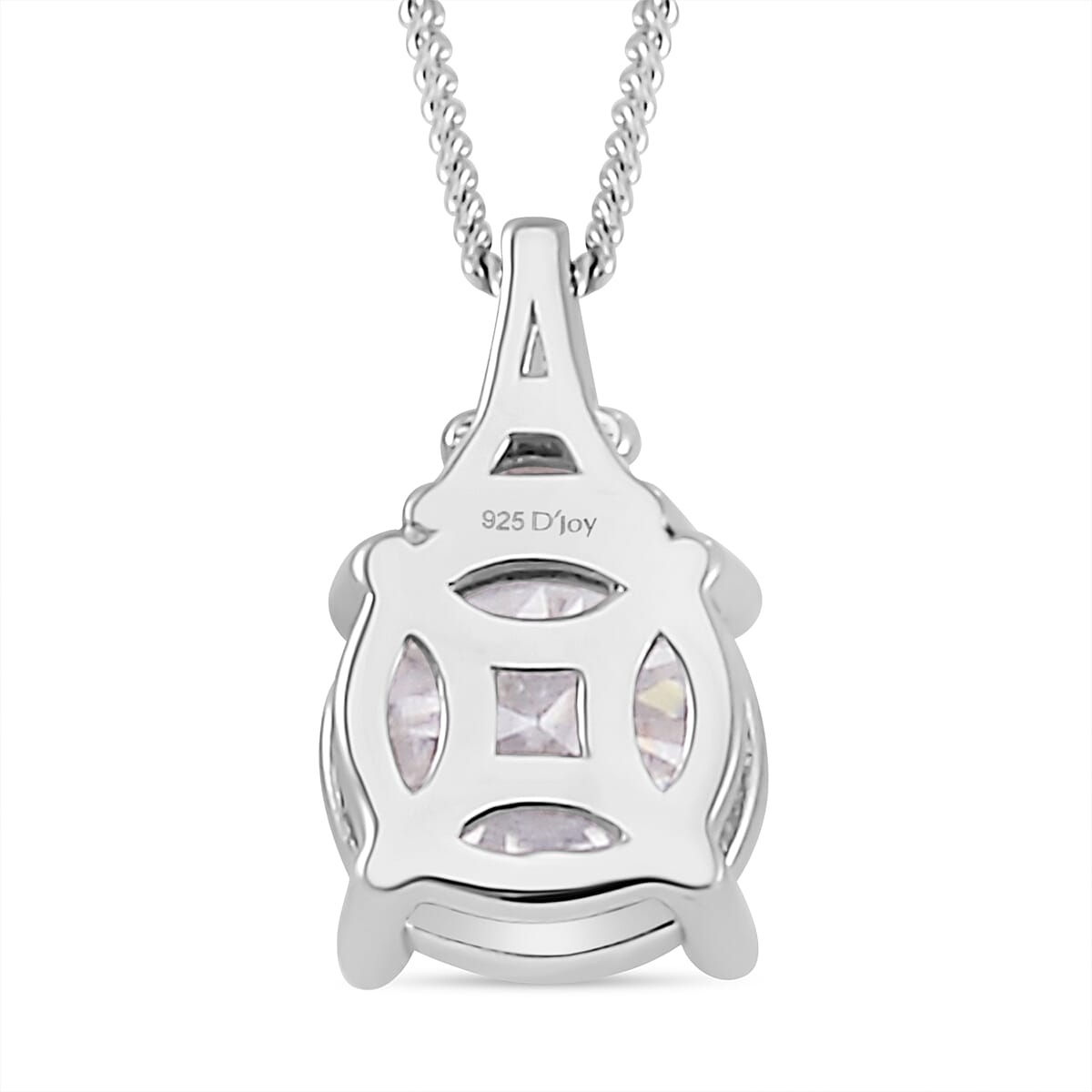 Moissanite Statement Pendant Necklace 18 Inches in Platinum Over Sterling Silver 1.90 ctw image number 4