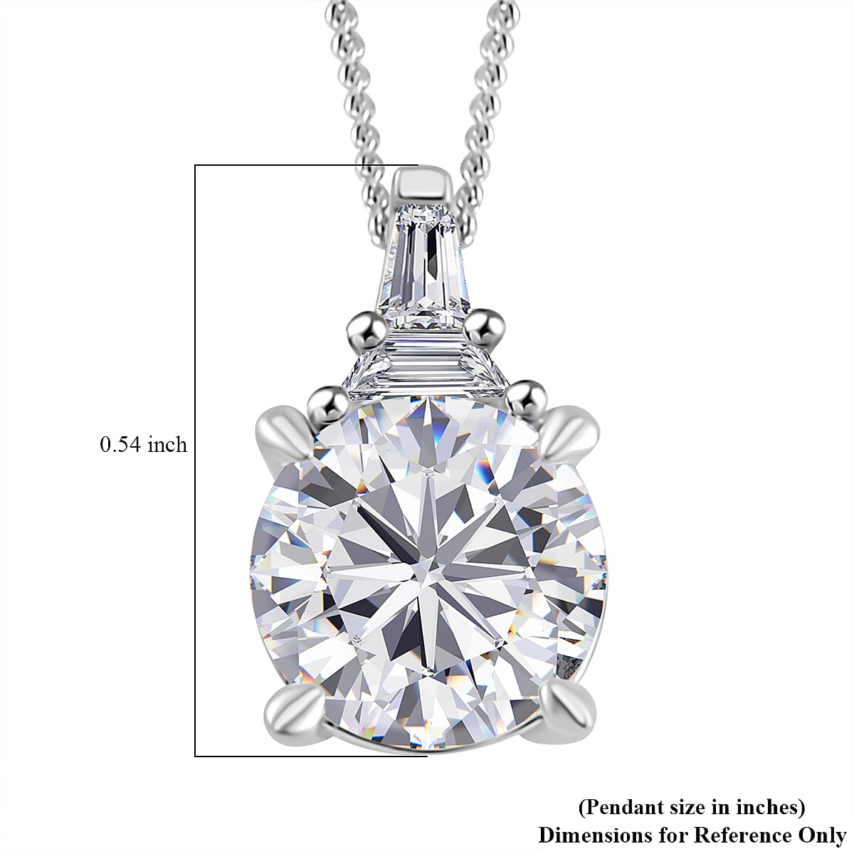 Moissanite Statement Pendant Necklace 18 Inches in Platinum Over Sterling Silver 1.90 ctw image number 6