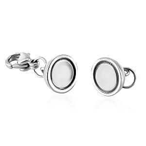 Set of Three 9mm Magnetic Lock with 9mm Lobster Clasp and 0.6x5mm Ring in Stainless Steel