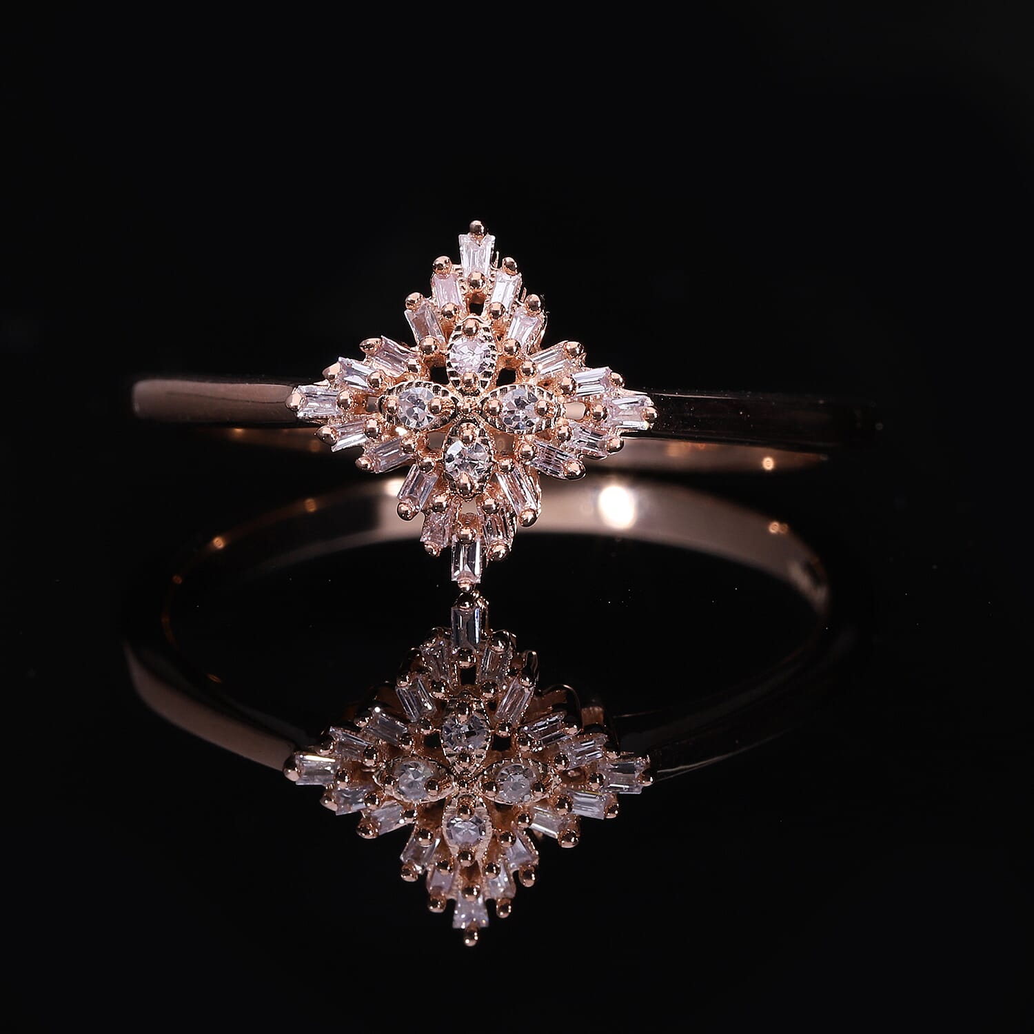 Natural Pink Diamond I3 Earrings, Ring (Size 5.0) and Pendant without Chain in Vermeil Rose Gold Over Sterling Silver 0.50 ctw