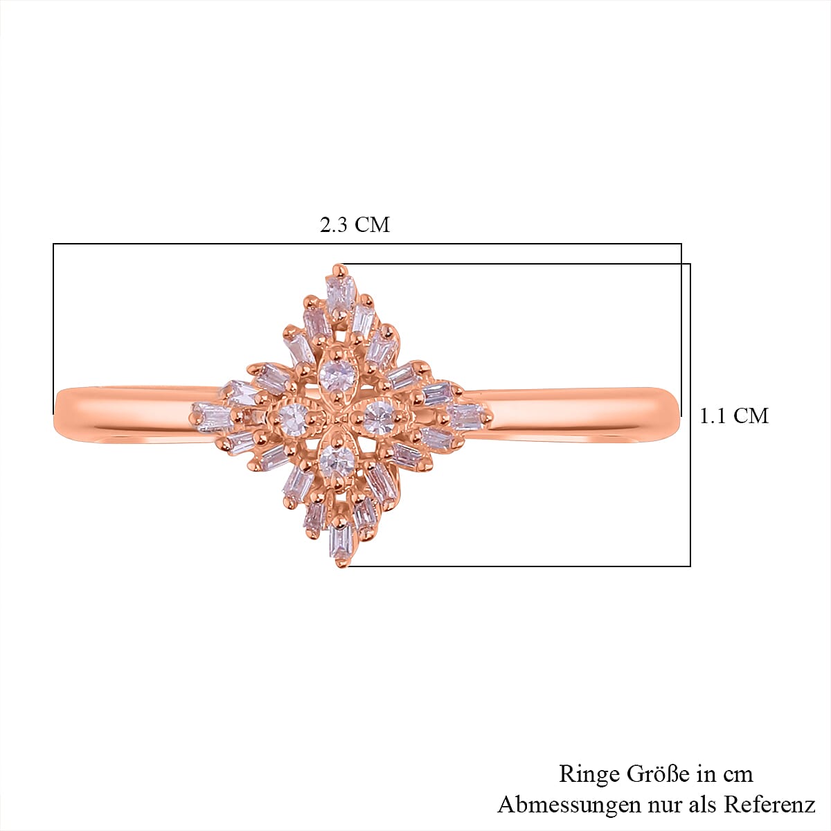 Natural Pink Diamond I3 Earrings, Ring (Size 5.0) and Pendant without Chain in Vermeil Rose Gold Over Sterling Silver 0.50 ctw