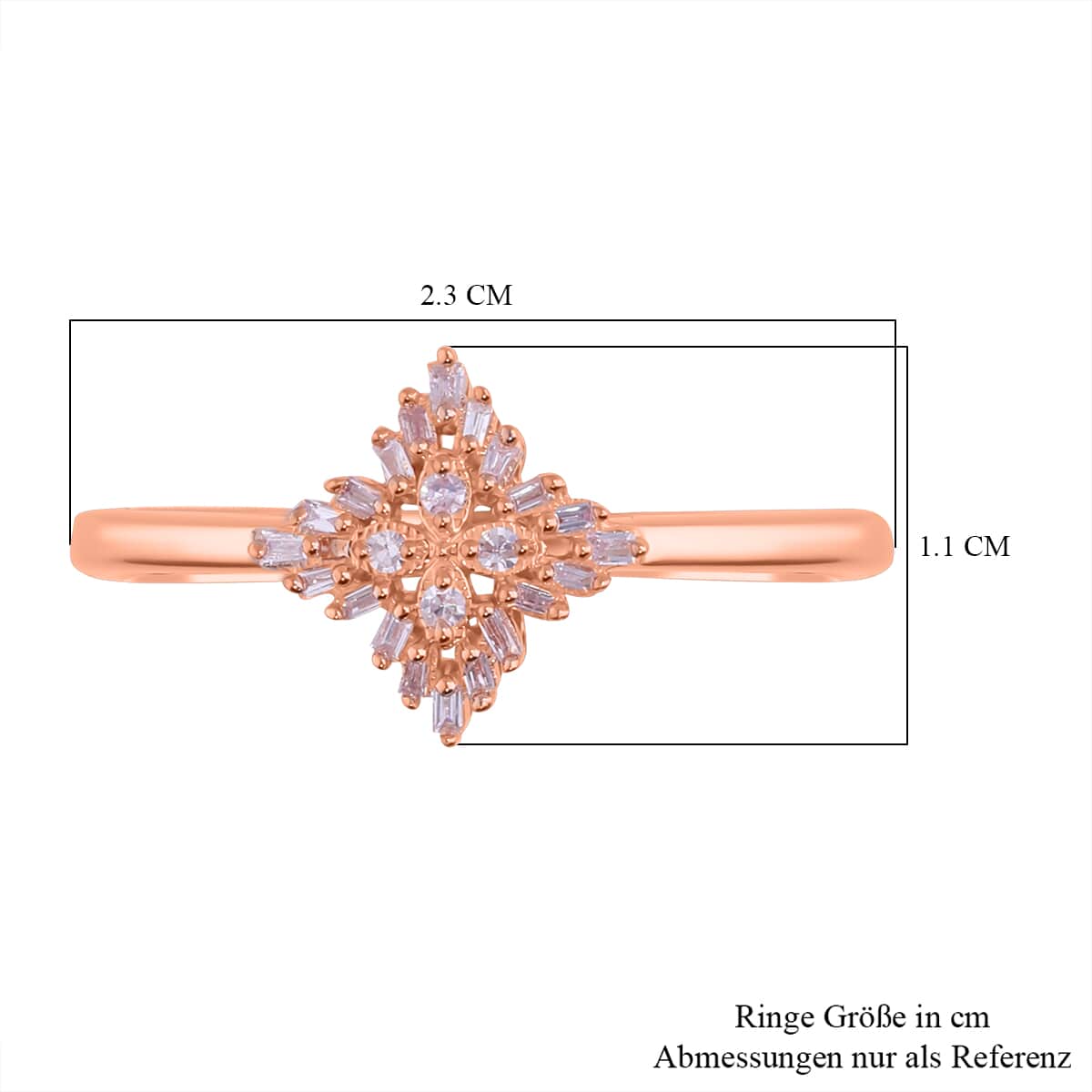 Natural Pink Diamond I3 Earrings, Ring (Size 5.0) and Pendant in Vermeil Rose Gold Over Sterling Silver 0.50 ctw image number 5