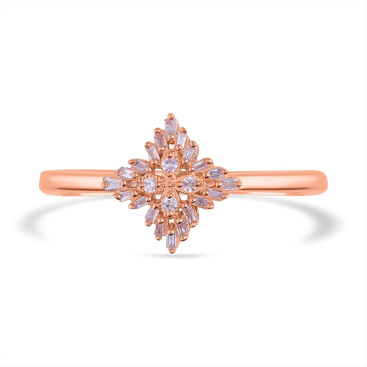 Natural Pink Diamond I3 Earrings, Ring (Size 5.0) and Pendant without Chain in Vermeil Rose Gold Over Sterling Silver 0.50 ctw