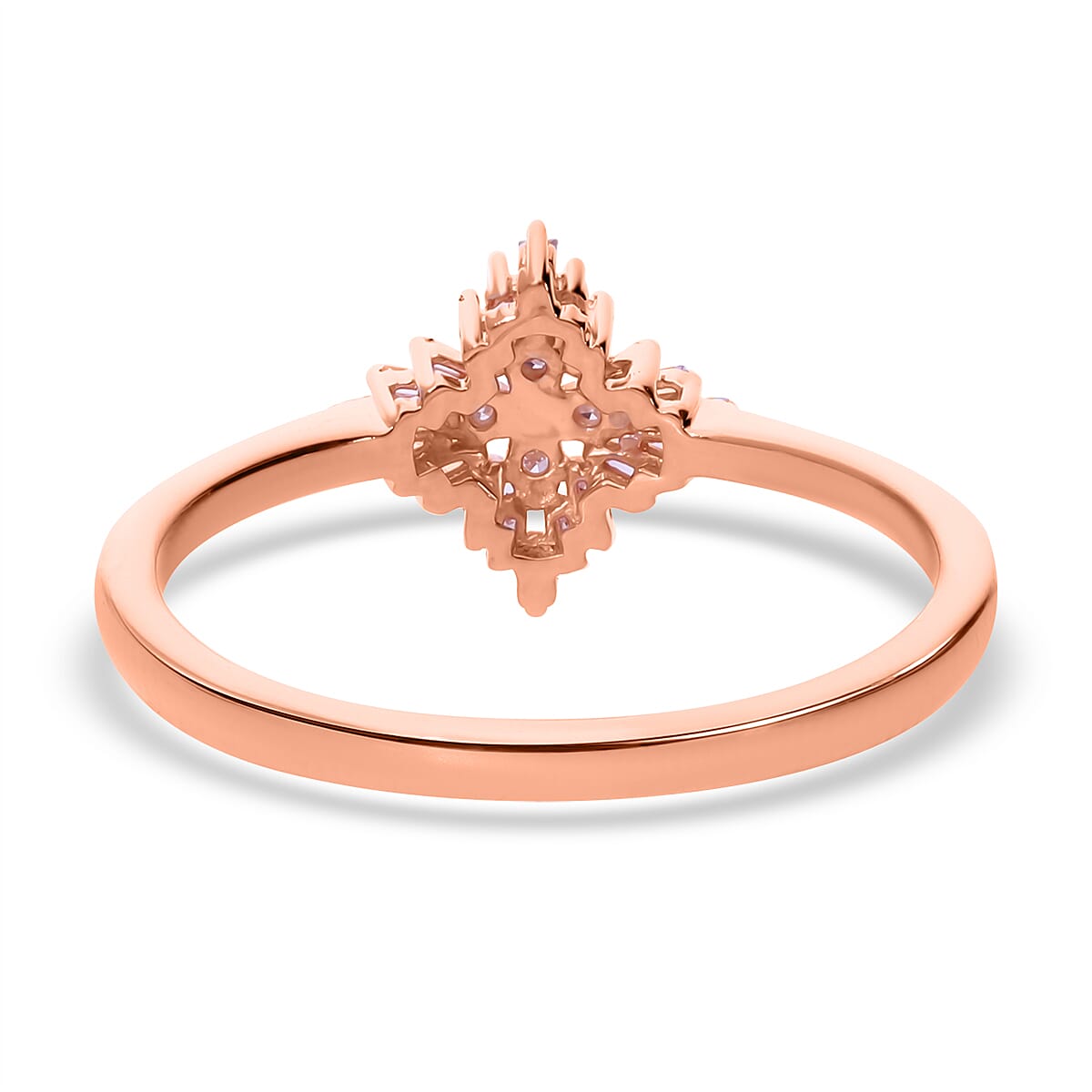 Natural Pink Diamond I3 Earrings, Ring (Size 5.0) and Pendant without Chain in Vermeil Rose Gold Over Sterling Silver 0.50 ctw