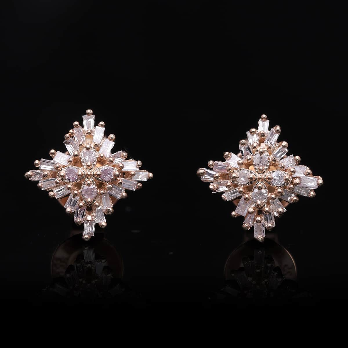 Natural Pink Diamond I3 Earrings, Ring (Size 7.0) and Pendant in Vermeil Rose Gold Over Sterling Silver 0.50 ctw image number 13