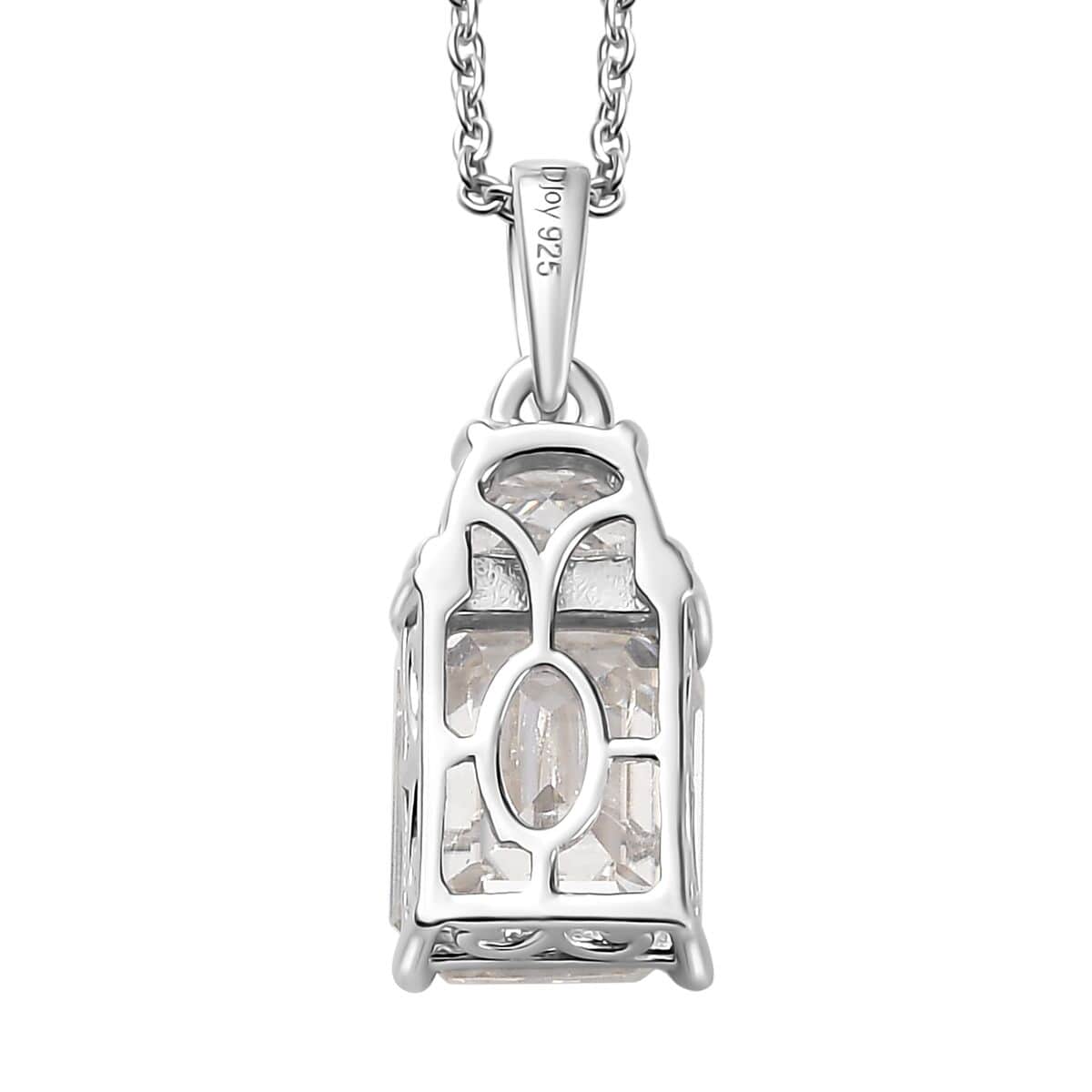 Moissanite Pendant Necklace 20 Inches in Platinum Over Sterling Silver 4.10 ctw image number 5