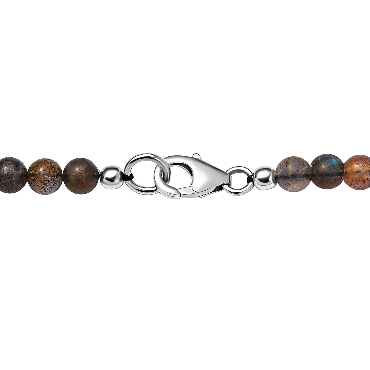 Malagasy Labradorite and Multi Gemstone Pendant with Beaded Necklace 20 Inches in Platinum Over Sterling Silver 121.40 ctw