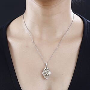 Karis Brazilian Citrine Pendant in Platinum Bond with Stainless Steel Necklace (20 Inches) 3.75 ctw