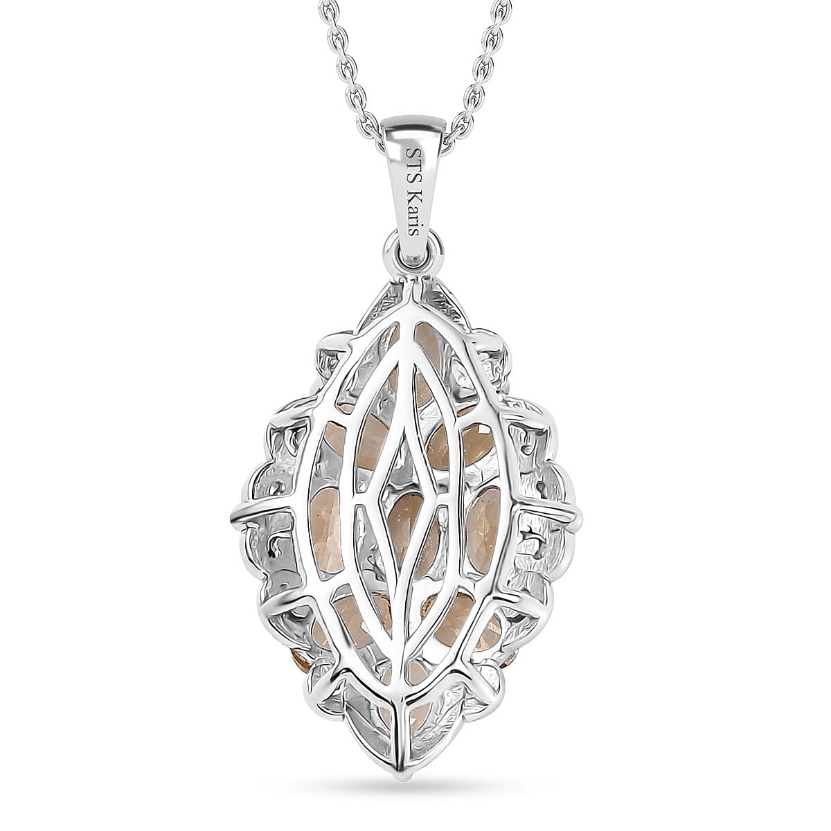Karis Brazilian Citrine Pendant in Platinum Bond with Stainless Steel Necklace (20 Inches) 3.75 ctw