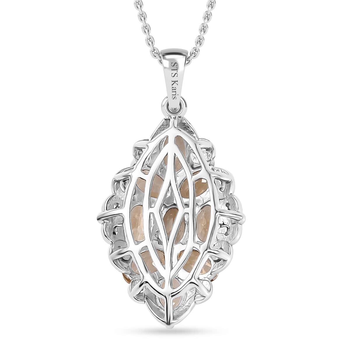 Karis Brazilian Citrine Pendant in Platinum Bond with Stainless Steel Necklace (20 Inches) 3.75 ctw image number 4