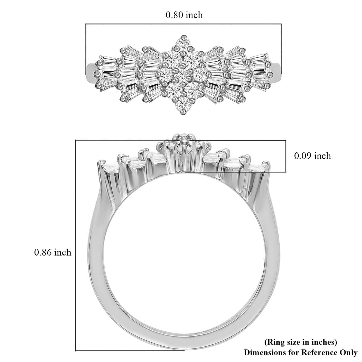 Moissanite Set of 2 Bellerina Ring in Vermeil YG and Platinum Over Sterling Silver (Size 10.0) image number 4