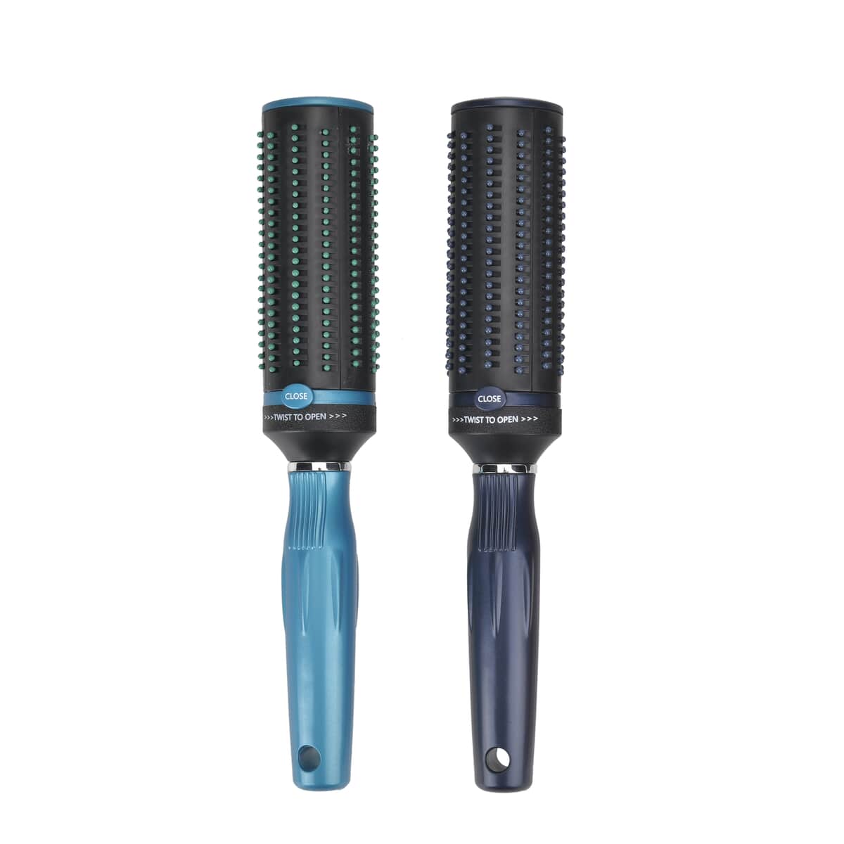 Set of 2 Portable Easy Clean Rotating Comb - Navy and Blue image number 0