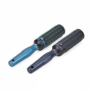 Set of 2 Portable Easy Clean Rotating Comb - Navy and Blue (9.85x2.76) (Del. In 10-12 Days)