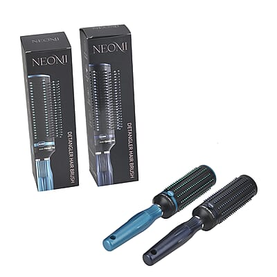 Set of 2 Portable Easy Clean Rotating Comb - Navy and Blue (9.85x2.76)