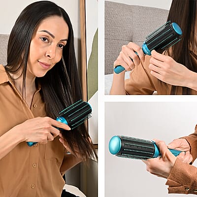 Set of 2 Portable Easy Clean Rotating Comb - Navy and Blue (9.85x2.76)