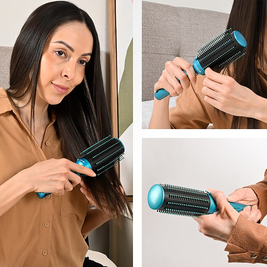 Set of 2 Portable Easy Clean Rotating Comb - Navy and Blue