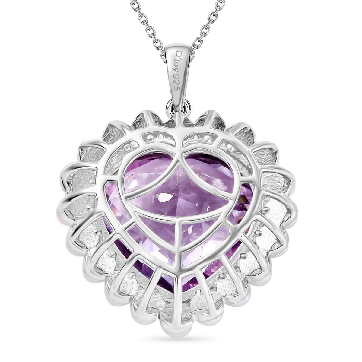 Rose De France Amethyst and Freshwater Pearl 18.00 ctw Pendant Necklace in Platinum Over Sterling Silver 20 Inches image number 4