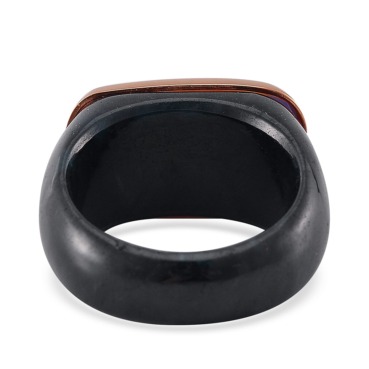 Carved & Faceted Purple and Black Jade (D) 104.00 ctw Band Ring (Size 6) and Pendant Necklace 18 Inches in Vermeil Yellow Gold Over Sterling Silver image number 4