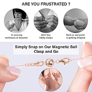 Set of 5 14K Rose Gold Over Sterling Silver 9mm Round Magnetic Lock with Lobster Clasp 11.30 Grams