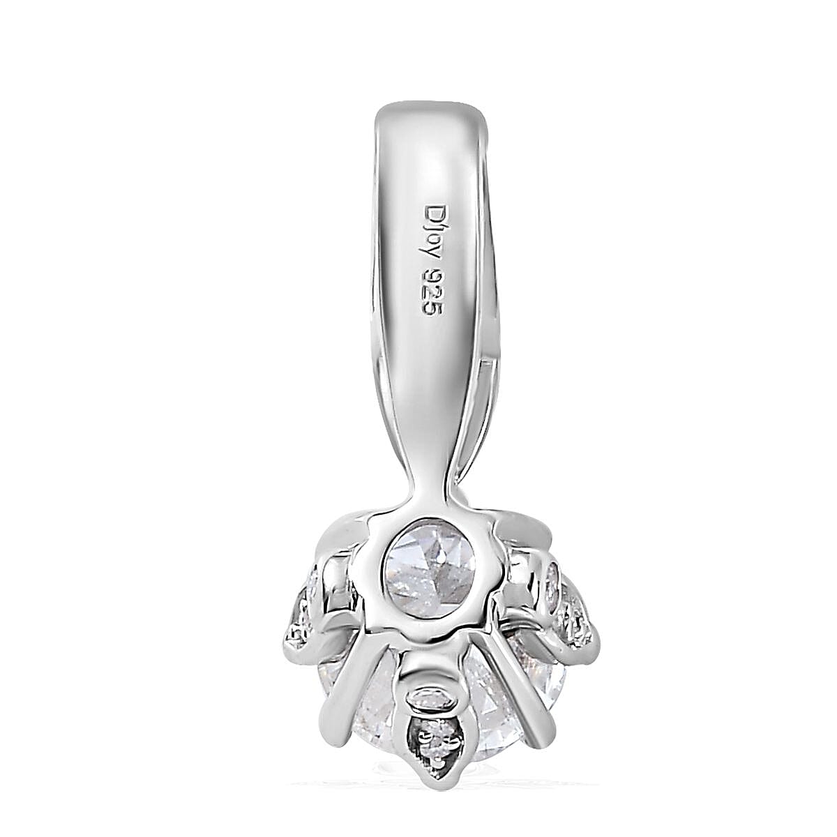 Moissanite Pendant Necklace 20 Inches in Platinum Over Sterling Silver 1.30 ctw
