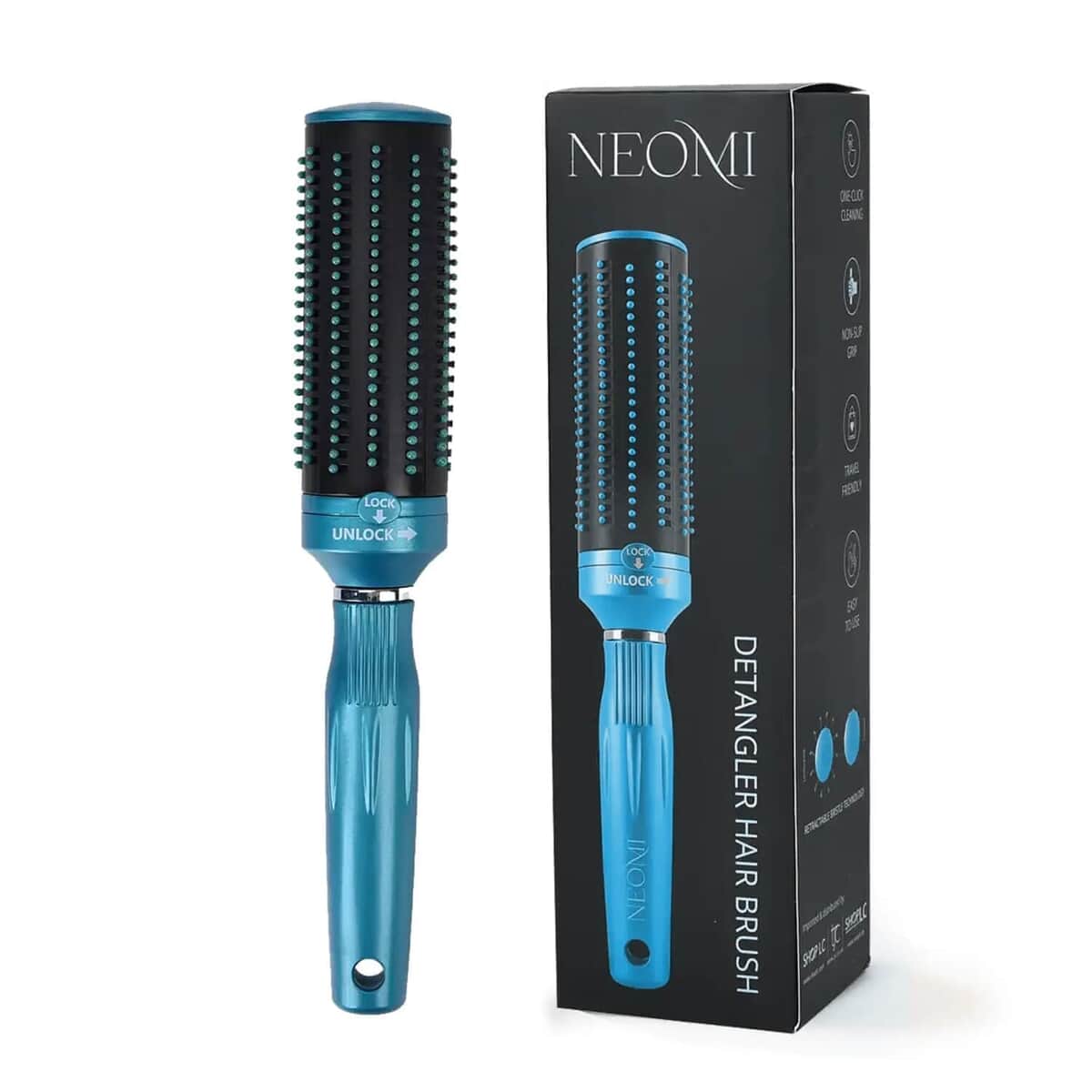 Set of 5 Portable Easy Clean Rotating Comb - 2pcs Navy, 2pcs Blue and 1pc Brown (Del. in 7-10 Days) image number 3