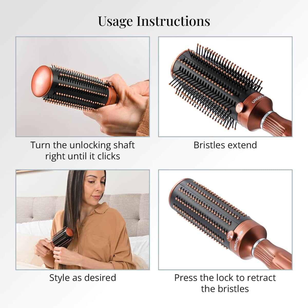 Set of 5 Portable Easy Clean Rotating Comb - 2pcs Navy, 2pcs Blue and 1pc Brown (Del. in 7-10 Days) image number 8