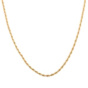 Set of 2 14K Yellow Gold 1.5mm Rope Chain Necklace 20 Inches 3.0 Grams