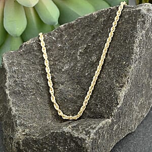 Set of 2 14K Yellow Gold 1.5mm Rope Chain Necklace 20 Inches 3.0 Grams