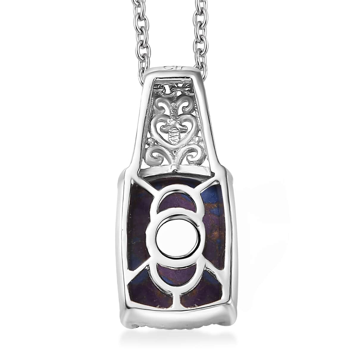 Mojave Purple Turquoise Pendant in Platinum Over Copper with Magnet and Stainless Steel Necklace 20 Inches 6.00 ctw image number 4