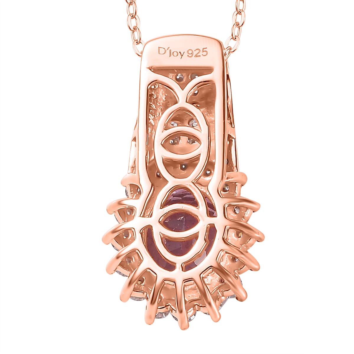 Premium Martha Rocha Kunzite and Moissanite 3.25 ctw Sunburst Pendant Necklace in Vermeil Rose Gold Over Sterling Silver 20 Inches